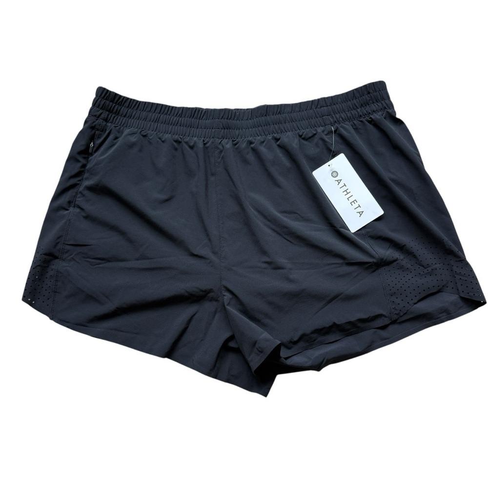 Athleta Women's 1X Black Hustle 3" Shorts Activewear Running Gym Lightweight
